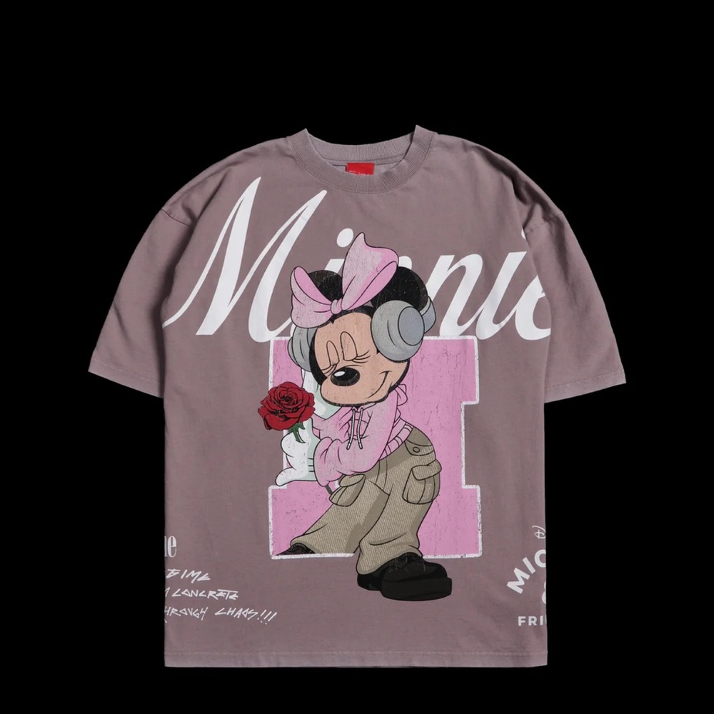 CIVIL REGIME X MINNIE MOUSE X MINNIE'S CHAOS 199X OVERSIZED TEE IN VINTAGE ROSE